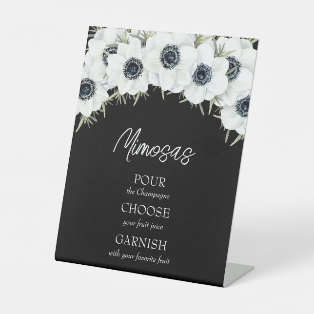 Signe De Table Aquarelle Fête des mariées florale Mimosa (Recto)
