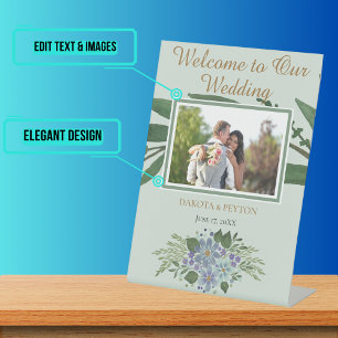 Signe De Table Aquarelle Feuille 08a Photo
