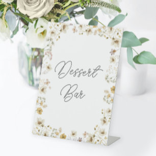 Signe De Table Aquarelle Fleur sauvage Mariage Dessert Bar