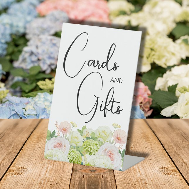 Signe De Table Aquarelle Floral Fêtes des mariées Cadeaux (Cards & Gifts Watercolor Floral Bridal Shower Pedestal Sign)