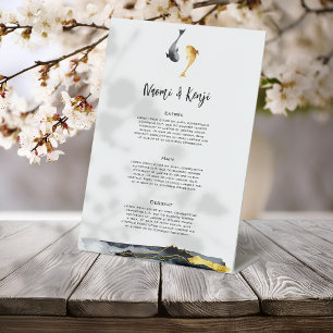 Signe De Table Aquarelle Koi Fish Mariage