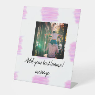 Signe De Table Aquarelle rose violet père fils papa ajouter l'ima