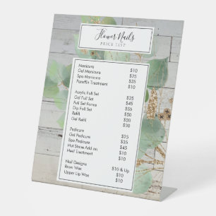 Signe De Table Aquarelle rustique Vert Clou Salon Prix