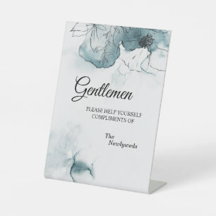 Signe De Table Aquarelle turquoise Croquis Mariage Salle de bain 