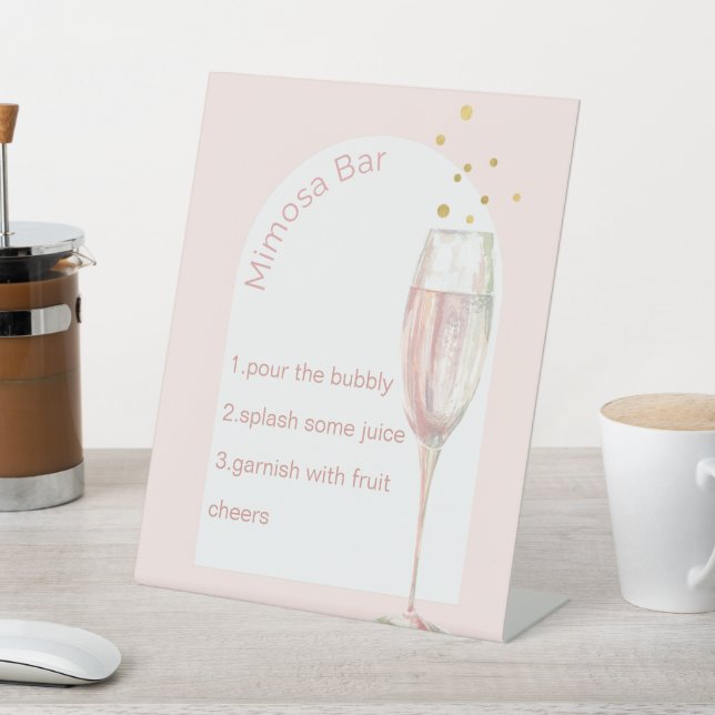 Signe De Table Arc moderne chic rose nuptiale douche mimosa bar s (In SItu)