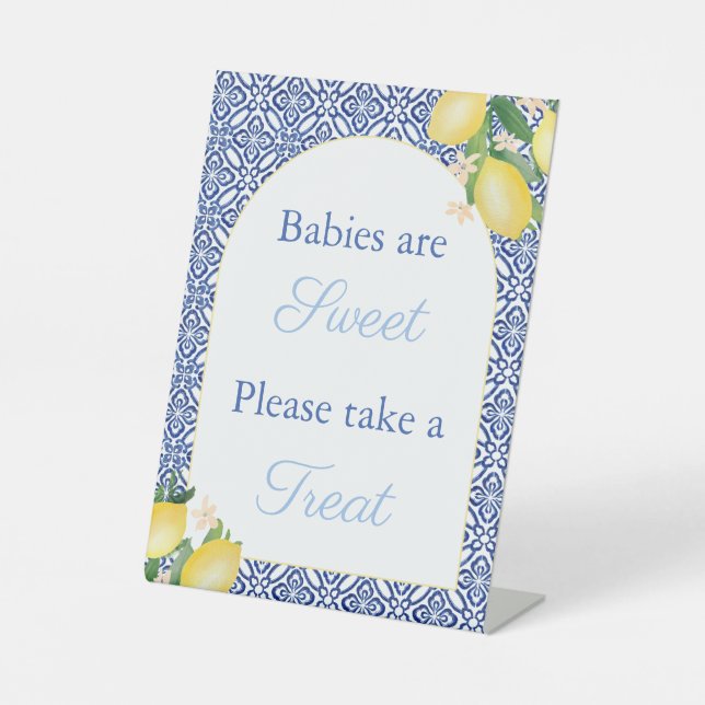 Signe De Table Arche Forme Citrons Bébés Sont Doux Faveur Table (Recto)