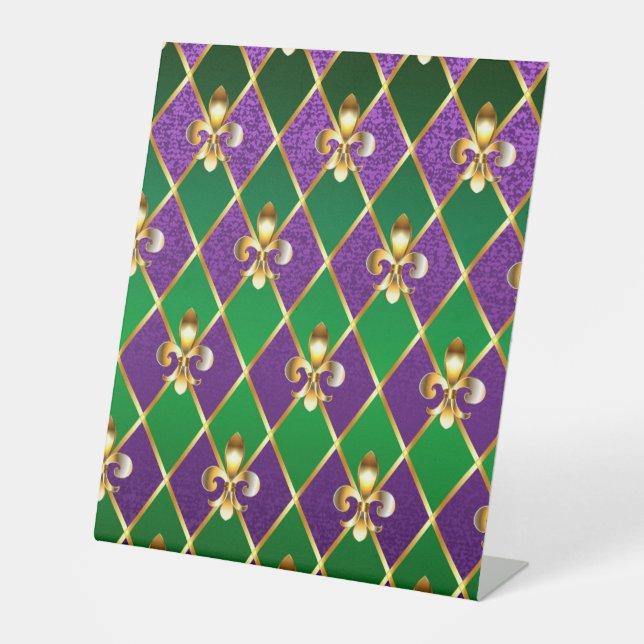 Signe De Table Arrière - plan de bijoux Mardi Gras (Recto)