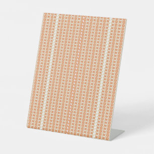 Signe De Table Arrière - plan rayé orange et blanc avec