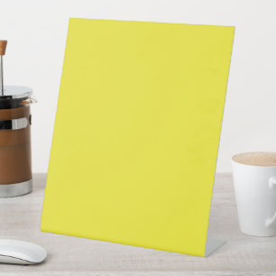 Signe De Table Arrière - plan vibrant Solid Jaune