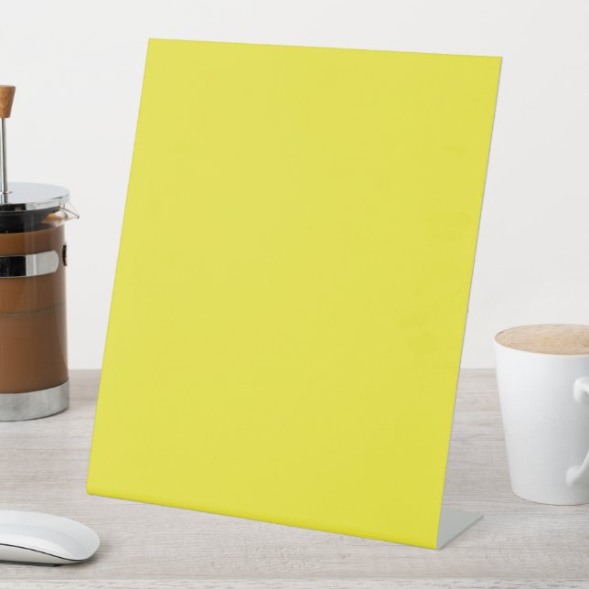 Signe De Table Arrière - plan vibrant Solid Jaune (In SItu)