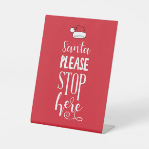 Signe De Table Art de Noël Père Noël S'Arrêter Ici Père Noël Art 