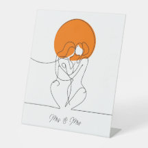 Art minimaliste de ligne de couple lesbienne