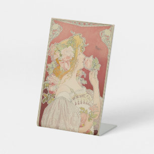 Signe De Table Art Nouveau Belle Époque Dame Roses Livemont