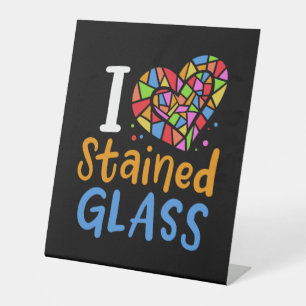 Signe De Table Artiste en verre tendu