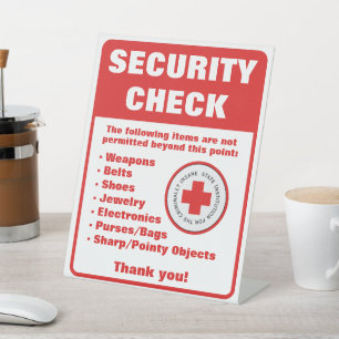 Signe De Table Asile fou Halloween Contrôle de sécurité