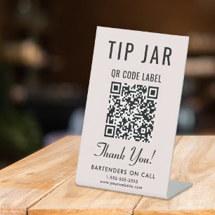 Signe De Table Astuce Jar QR Code table rose