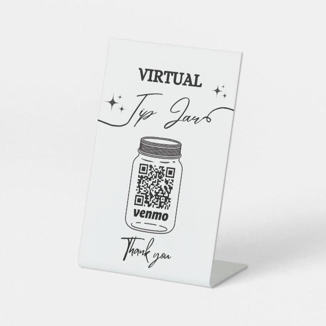 Signe De Table Astuce virtuelle Jar QR Code Astuce votre barman (Recto)