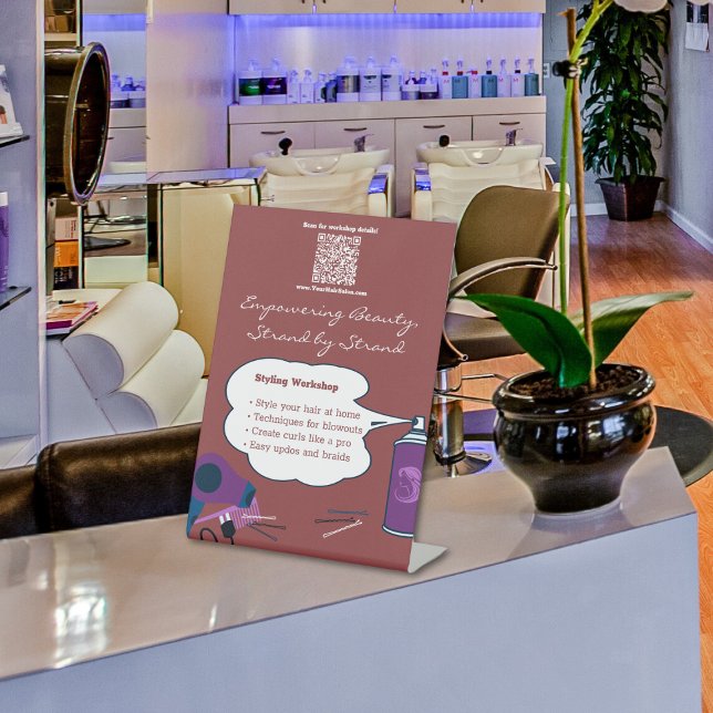 Signe De Table Atelier sur l'autonomisation de la beauté (Empowering Beauty Workshop Pedestal Sign)