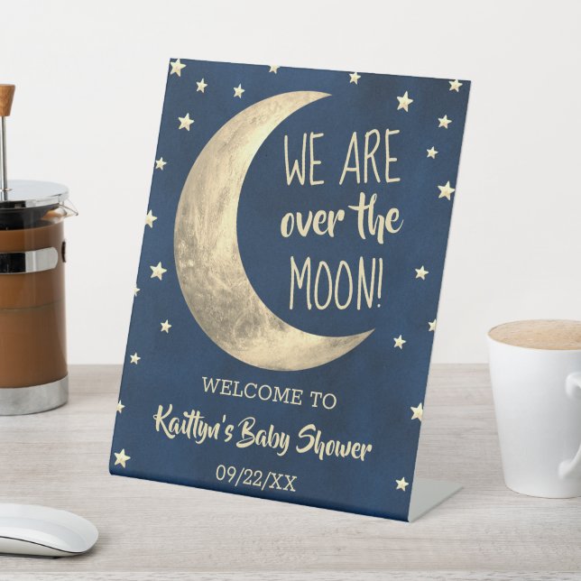 Signe De Table Au-Dessus De La Lune | Accueil Baby shower (In SItu)