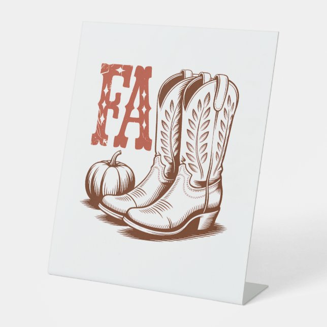 Signe De Table Automne Automne Cowgirl Citrouille (Recto)