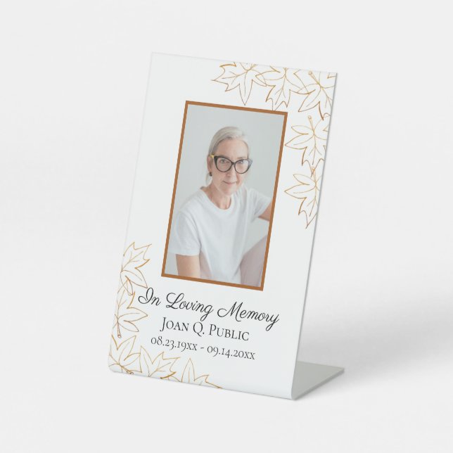 Signe De Table Automne Feuilles de l'érable Fête de la vie funéra (Recto)