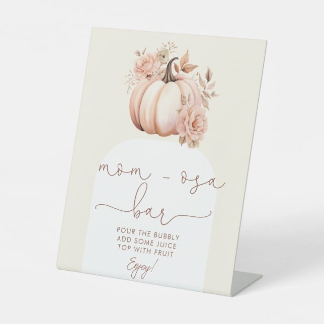 Signe De Table Automne Floral Citrouille Baby shower Maman-osa Ba (Recto)