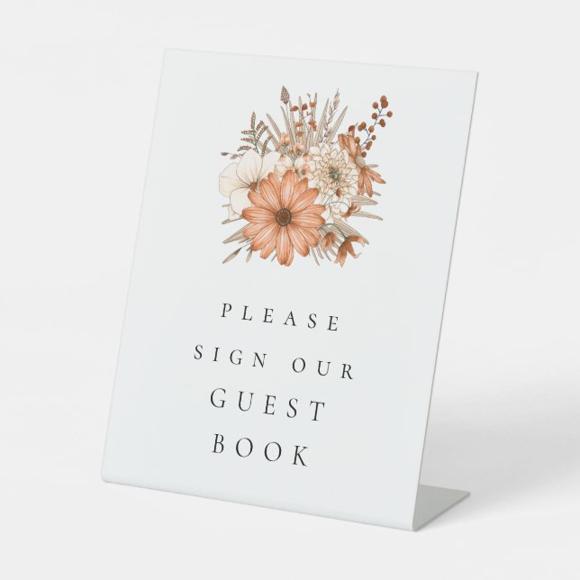 Signe De Table Automne Florals Guest Book Mariage (Recto)