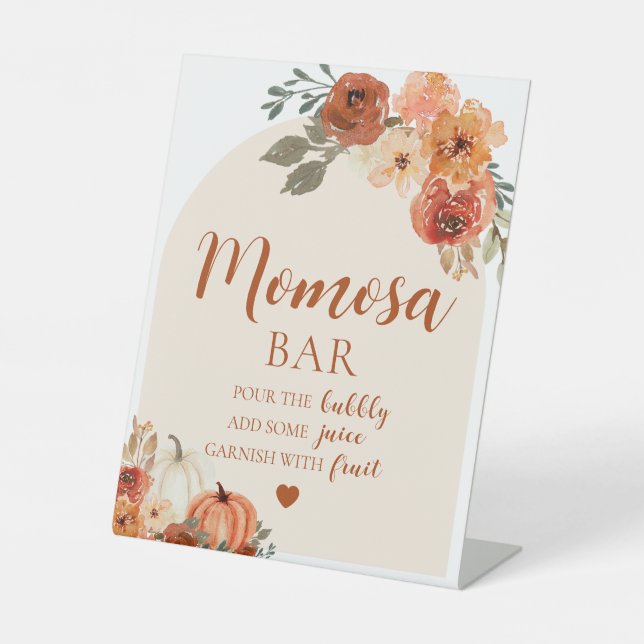 Signe De Table Automne Un Petit Baby shower Citrouille Momosa Bar (Recto)