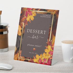 Signe De Table Automne Woody Brown & élégant Golden Dessert Bar