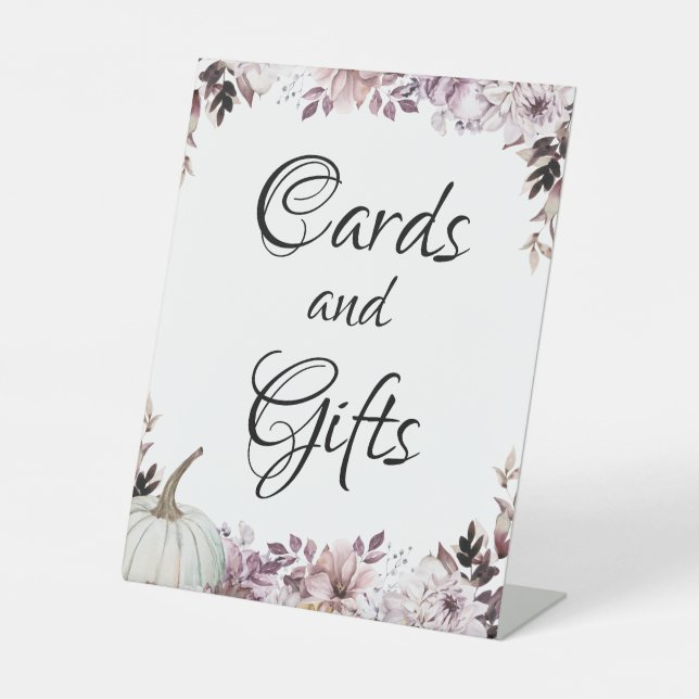 Signe De Table Autumn Elegant Purple Flowers (Recto)
