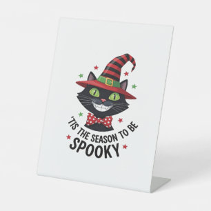 Signe De Table Avec chapeau de sorcière et cravate