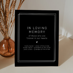 Signe De Table AVERA Black In Loving Mémoire Mariage Memorial