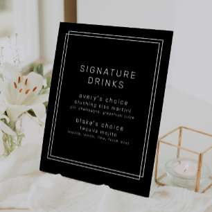 Signe De Table AVERA Black Mariage Signature moderne Boissons