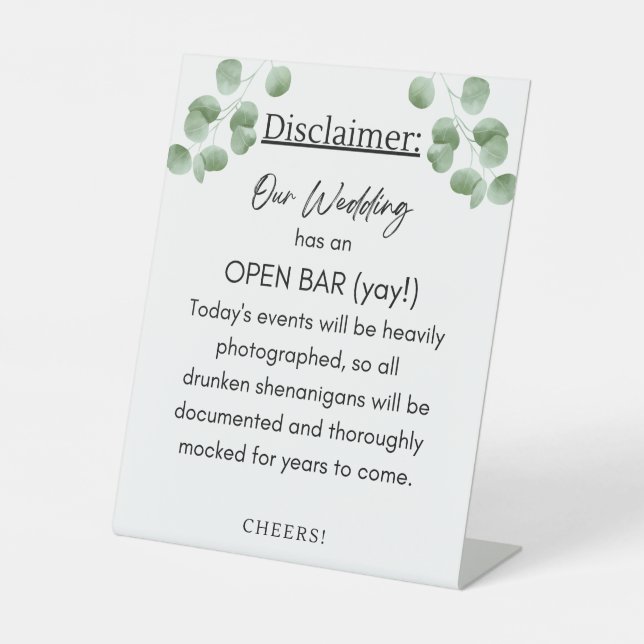 Signe De Table Avertissement de barre (Recto)