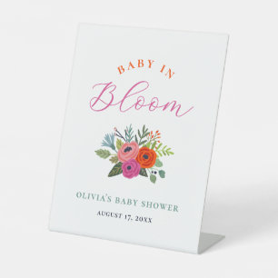 Signe De Table Baby in Bloom Bright Floral Baby shower Welcome