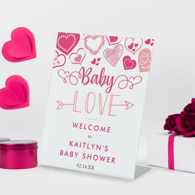 Signe De Table "Baby Love" Saint Valentin Baby shower Bienvenue (Créateur téléchargé)