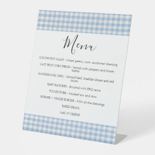 Signe De Table Baby Q Baby shower Barbecue À damiers menu Garçon