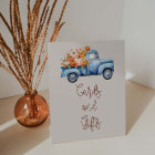 Baby shower Automne Bleu Citrouille Cartes De Cami