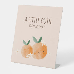 Signe De Table Baby shower botanique Little Cutie Orange Citrus