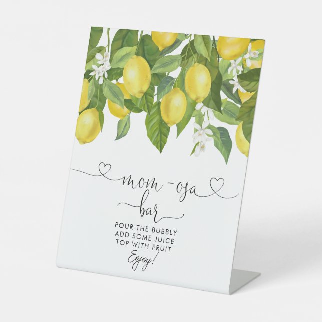 Signe De Table Baby shower citrons Maman-osa Bar (Recto)
