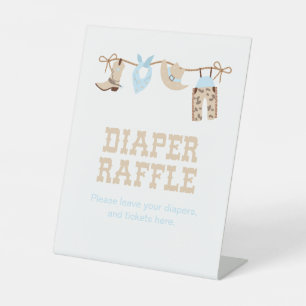 Signe De Table Baby shower Cowboy Raffin de couche