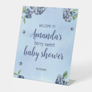 Signe De Table Baby shower d'aquarelle aux bleuets doux