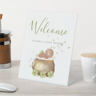 Signe De Table Baby shower d'aquarelle mignonne bienvenue par