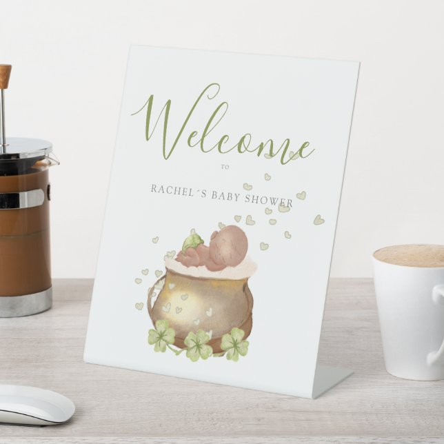 Signe De Table Baby shower d'aquarelle mignonne bienvenue par (In SItu)