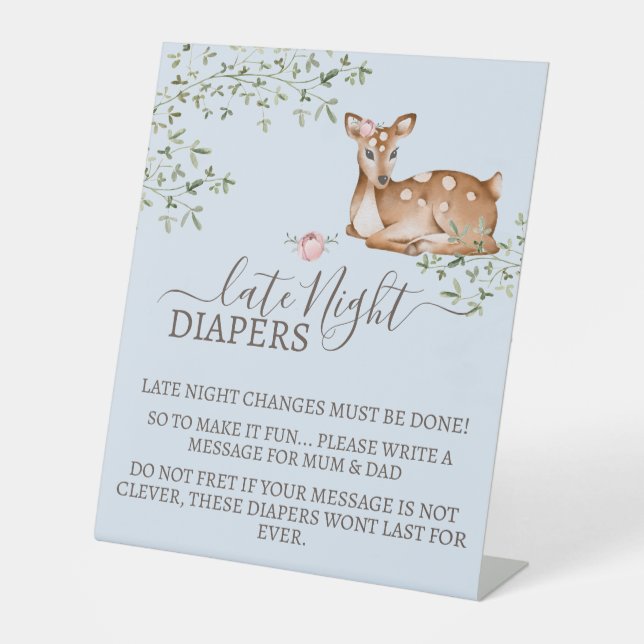 Signe De Table Baby shower de cerfs de bois (Recto)