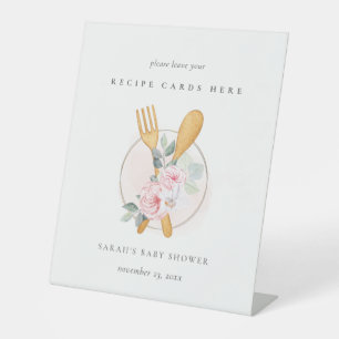 Signe De Table Baby shower de la carte de recette florale de four