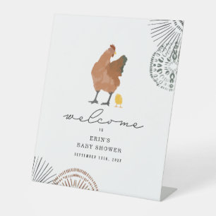 Signe De Table Baby shower de poulet Bienvenue Poster 8x10