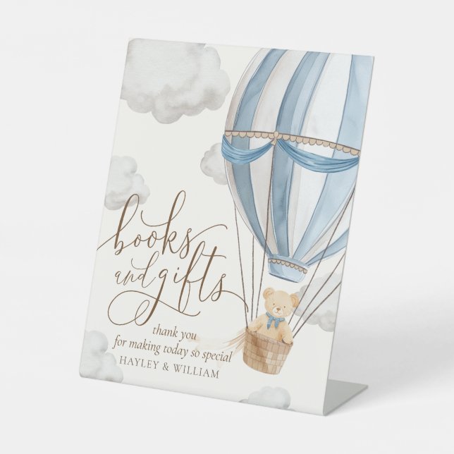 Signe De Table Baby shower des livres et des cadeaux d'attente pr (Recto)