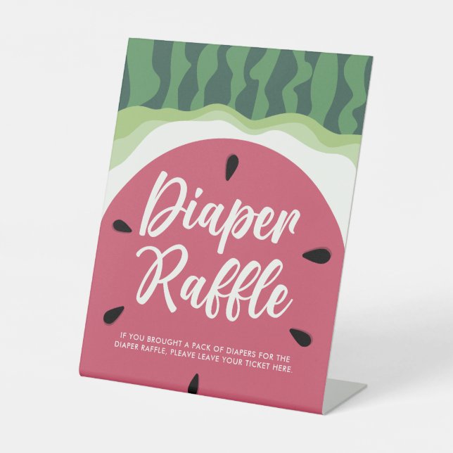Signe De Table Baby shower d'été Sweet Watermelon Diaper Raffle (Recto)
