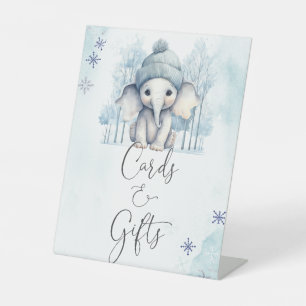 Signe De Table Baby shower d'hiver Elephant Boy Cartes et cadeaux